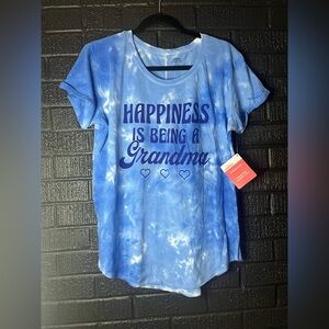 Blue Tie-Dye 'Happiness is Being a Grandma' Tee